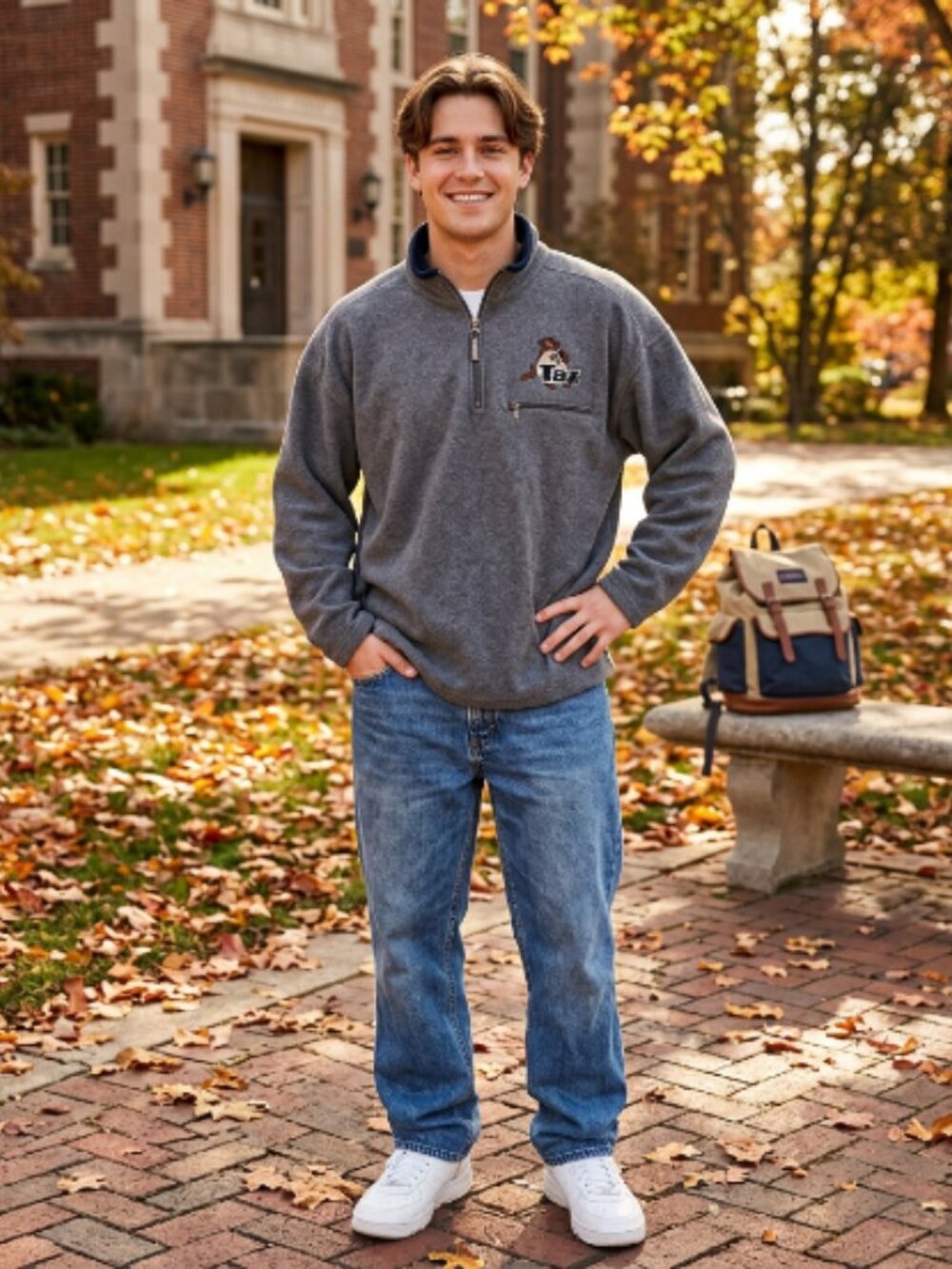 Vtg 1999 y2k 90s Taz Warner Bros fleece pullover